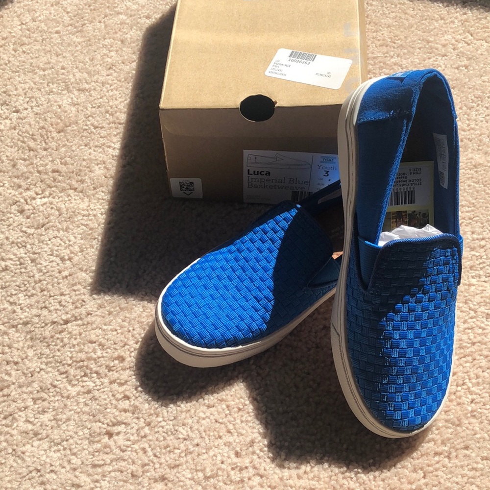 Toms Luca Imperial Blue Basketweave NWOT&B